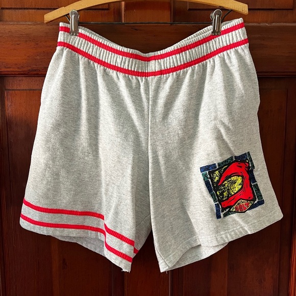 Vintage 90s Gray Sweat Shorts Graphic Retro Gym Y2K Streetwear Size Large - Picture 7 of 7